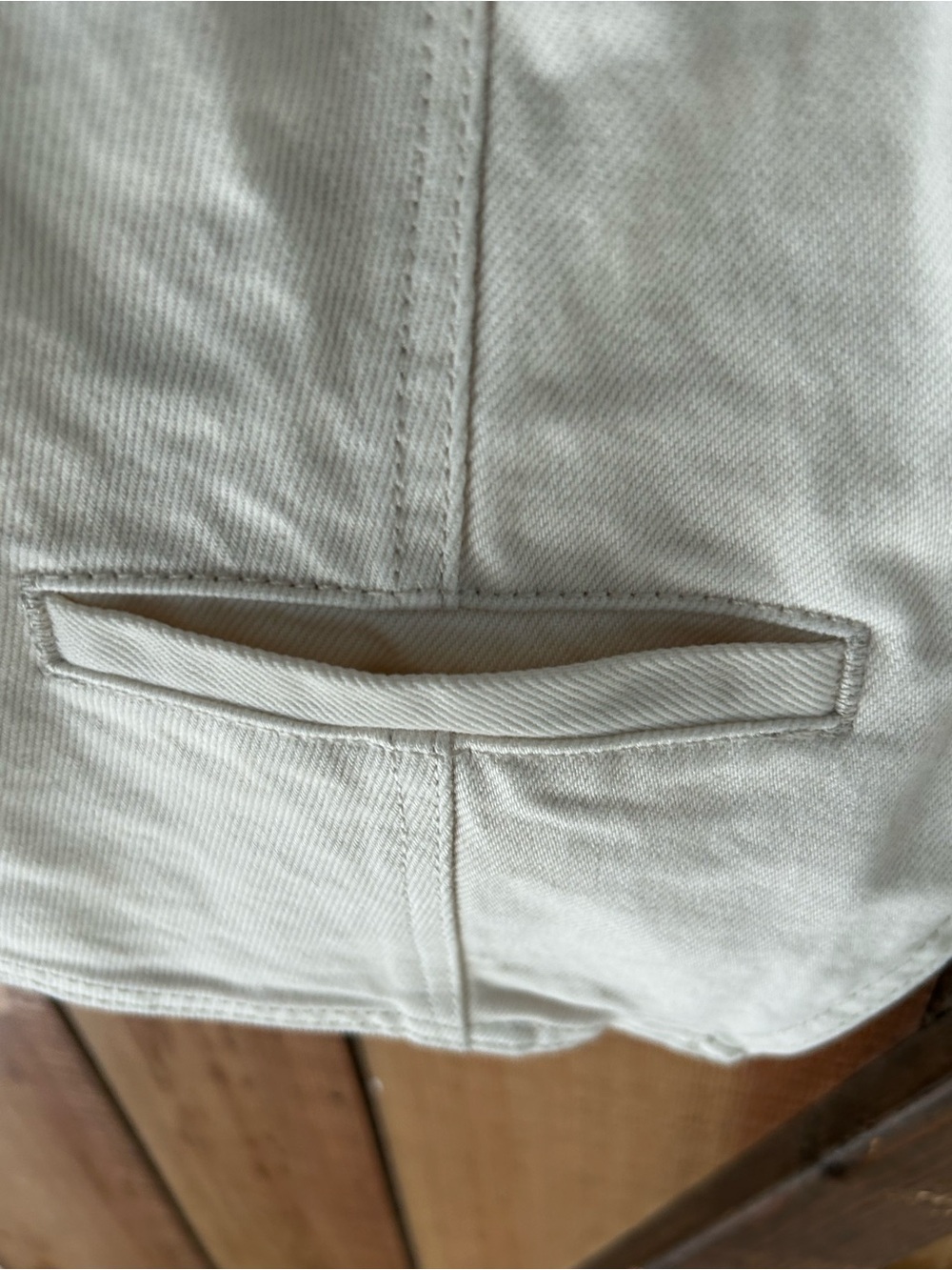 NWT Cream Buttoned Denim Vest Size 8 - Picture 3 of 4